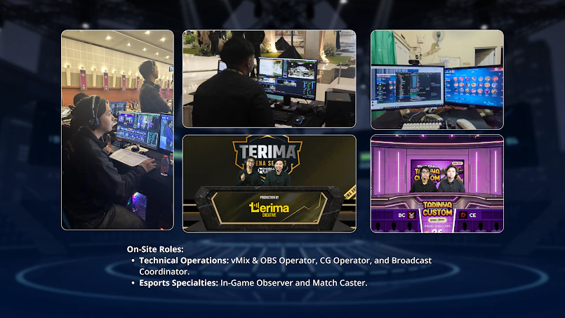 On-site broadcast production, control-room operation and event graphics