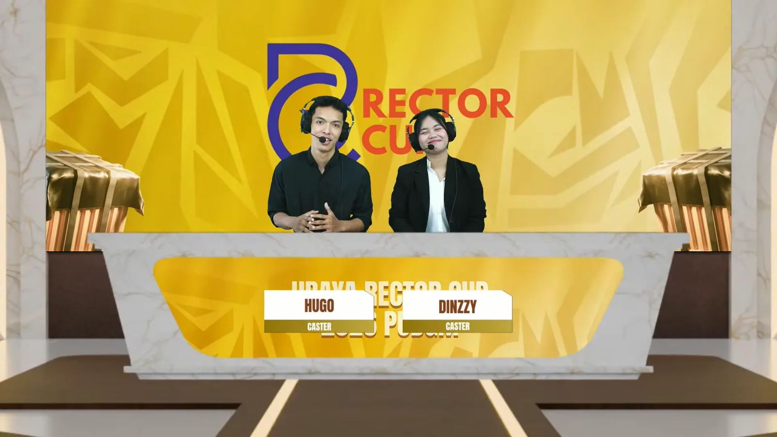 Rector Cup Ubaya 2026 PUBG Mobile broadcast screen 7