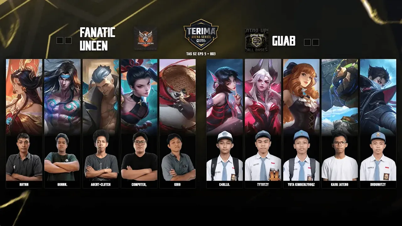 Terima Arena Series Mobile Legends 2026 broadcast graphic