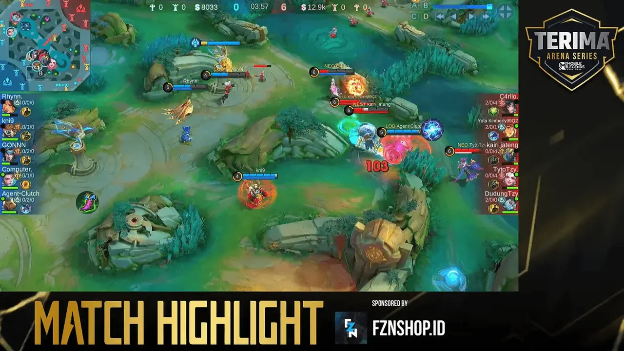 Terima Arena Series Mobile Legends 2026 broadcast screen 3