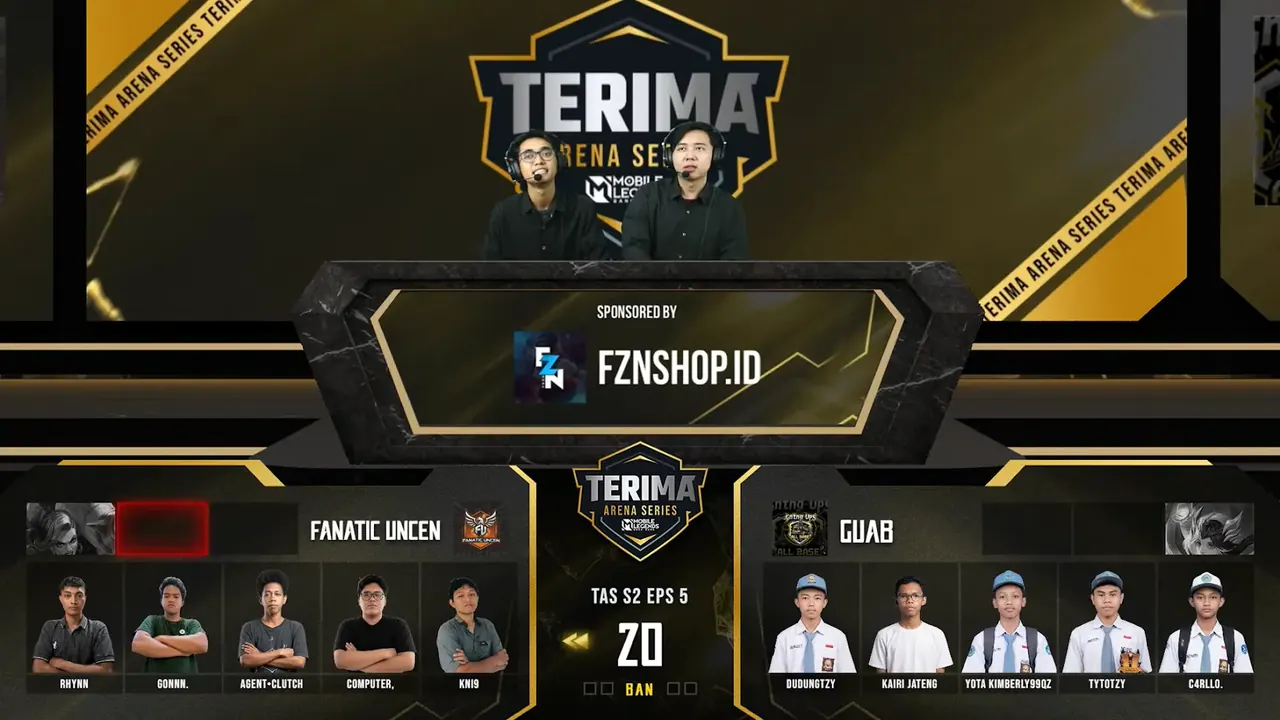 Terima Arena Series Mobile Legends 2026 broadcast screen 5