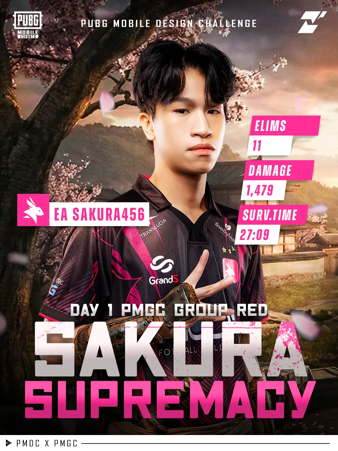 PUBGM Design Challenge poster titled Sakura Supremacy