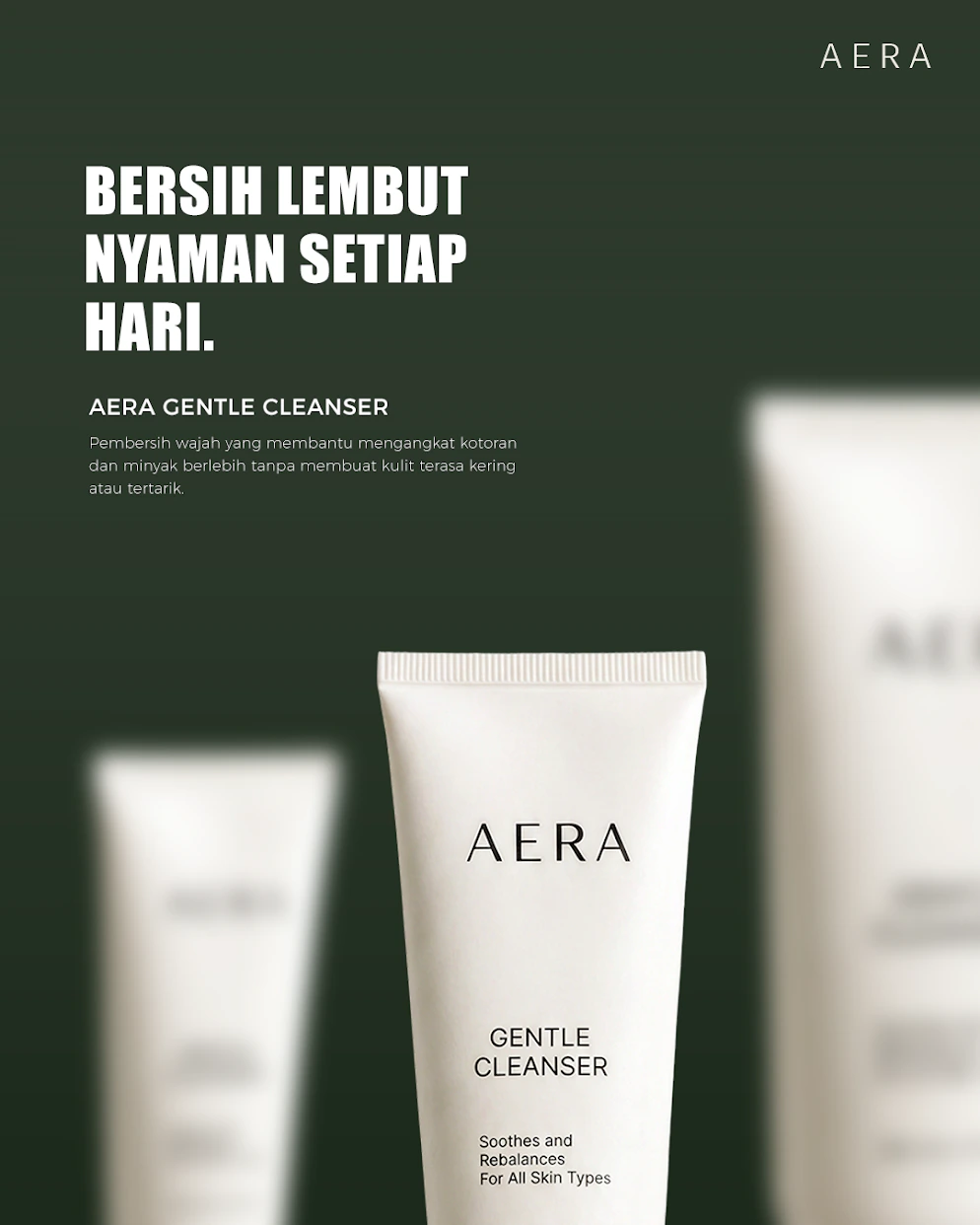 AERA skincare social media artwork about product benefits