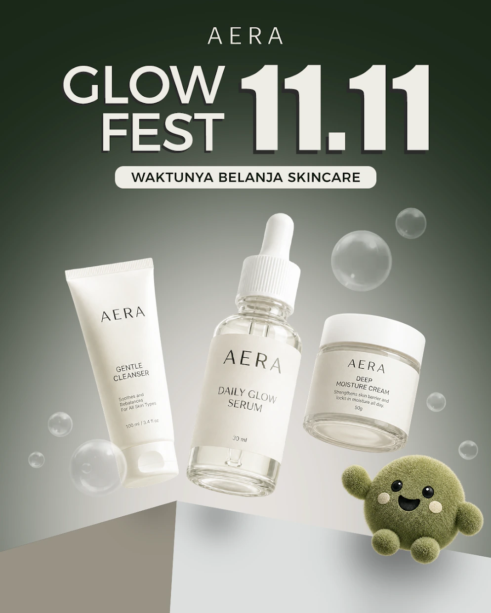 AERA skincare campaign social media artwork