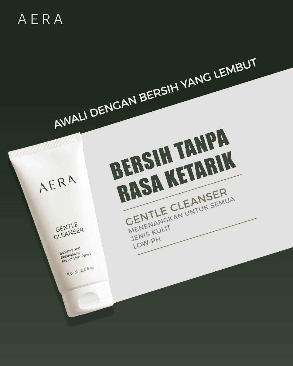 AERA skincare Gentle Cleanser product detail artwork