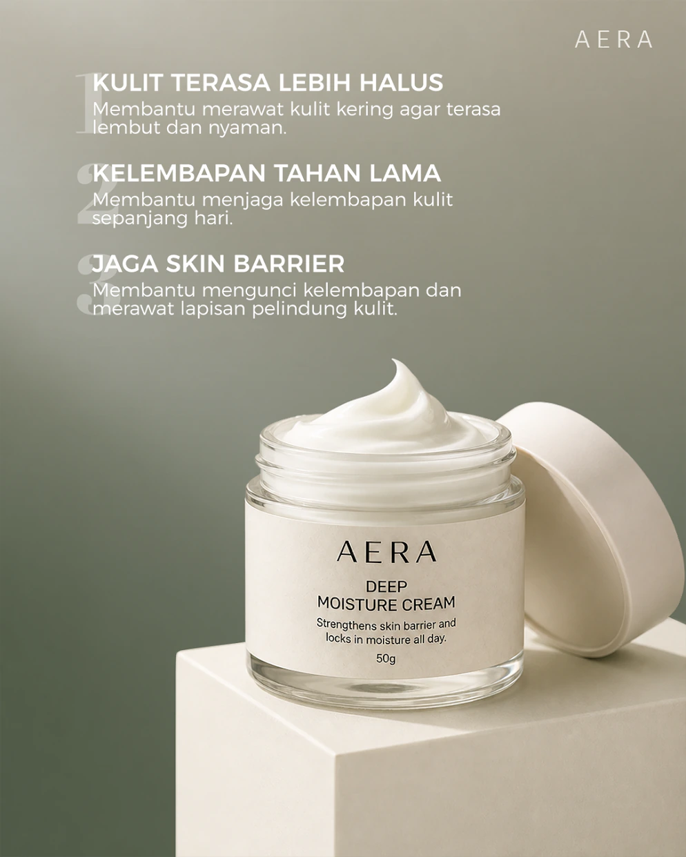 AERA skincare product story social media artwork
