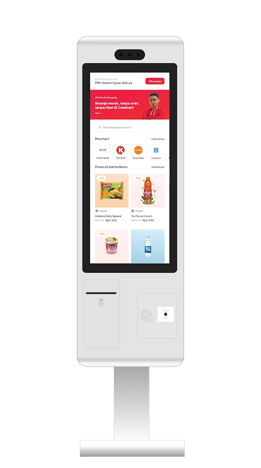 Commuter Mart kiosk interface illustration