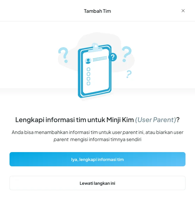 GLID modal illustration: add a team member