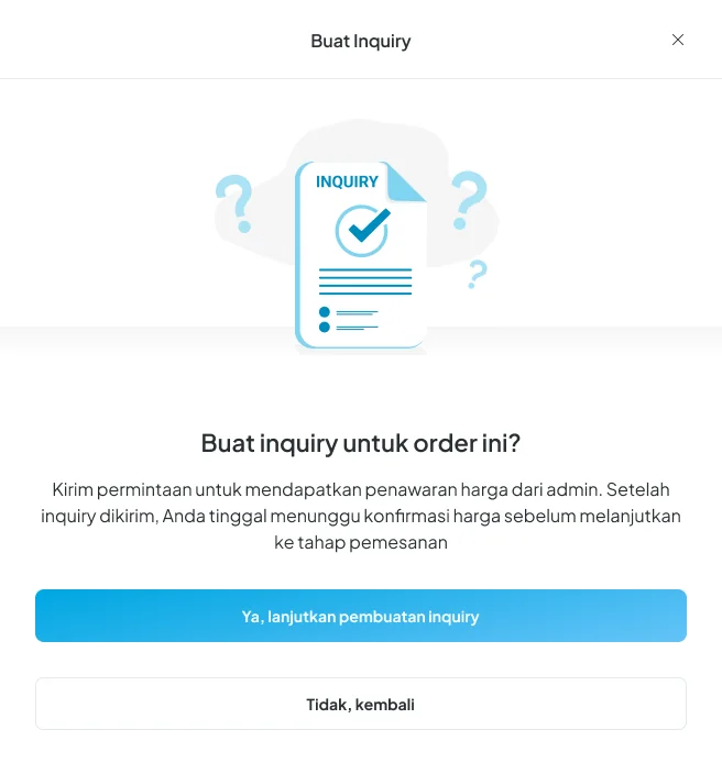 GLID modal illustration: create inquiry