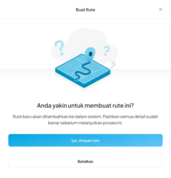GLID modal illustration: create route