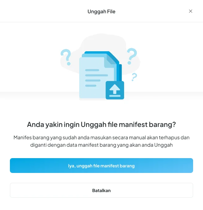 GLID modal illustration: upload manifest