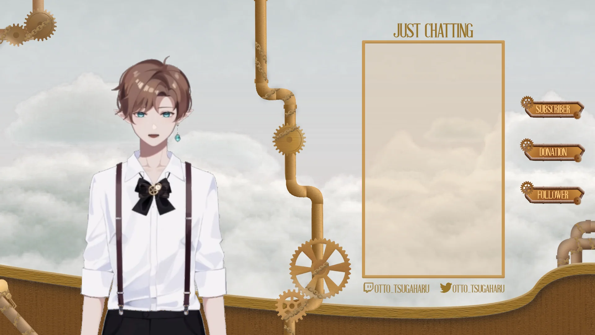 Steampunk VTuber stream overlay
